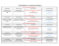 PROGRAMME DE LA GARDERIE MATERNELLE – ELEMENTAIRE février – avril 2023